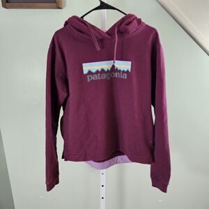 Patagonia Womens P6 Logo Aprisal Hoodie Hoodie Sweatshirt Size Large Burgundy